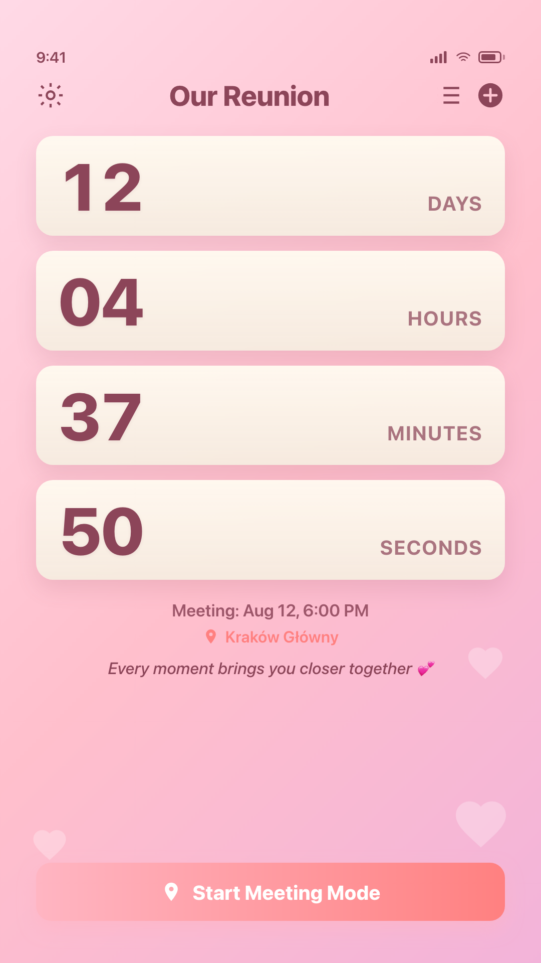 Zaile countdown screen